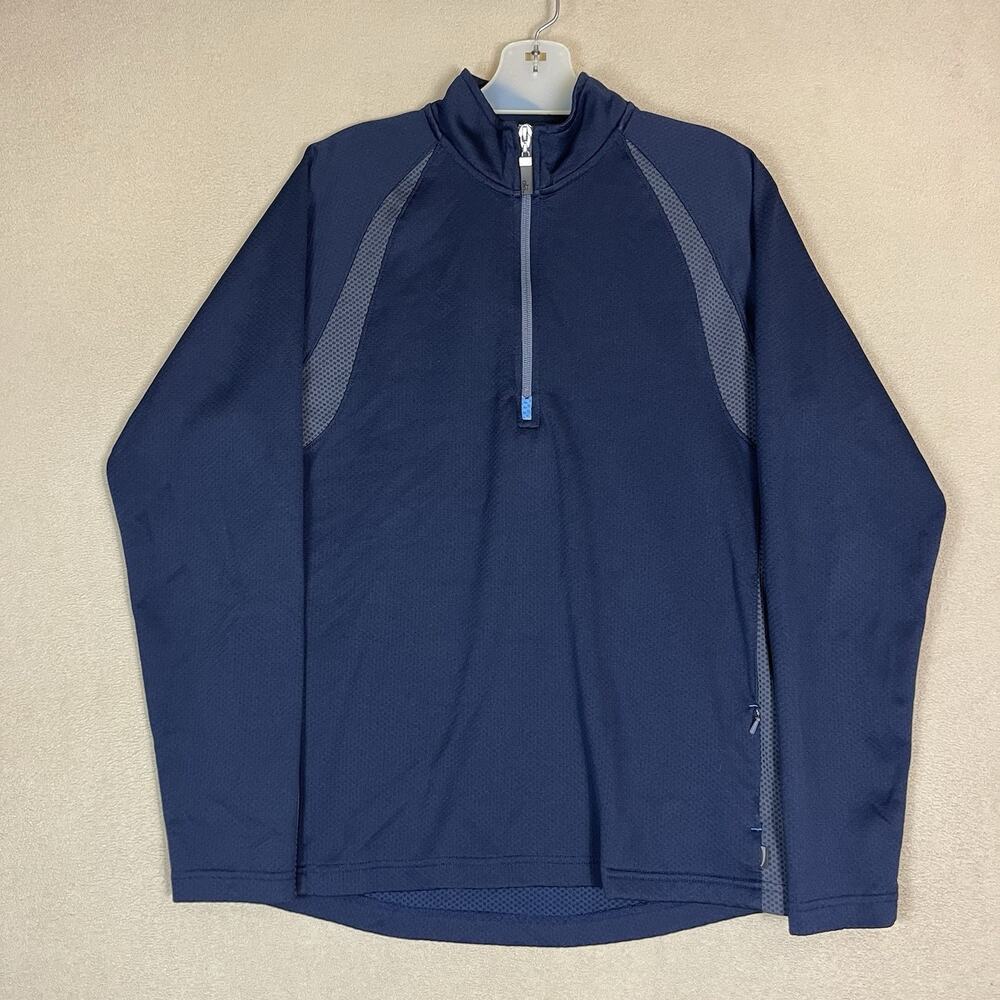 ALO Yoga‎ Pullover Mens S Blue 1/2 Zip Athletic Performance Stretch Long Sleeve